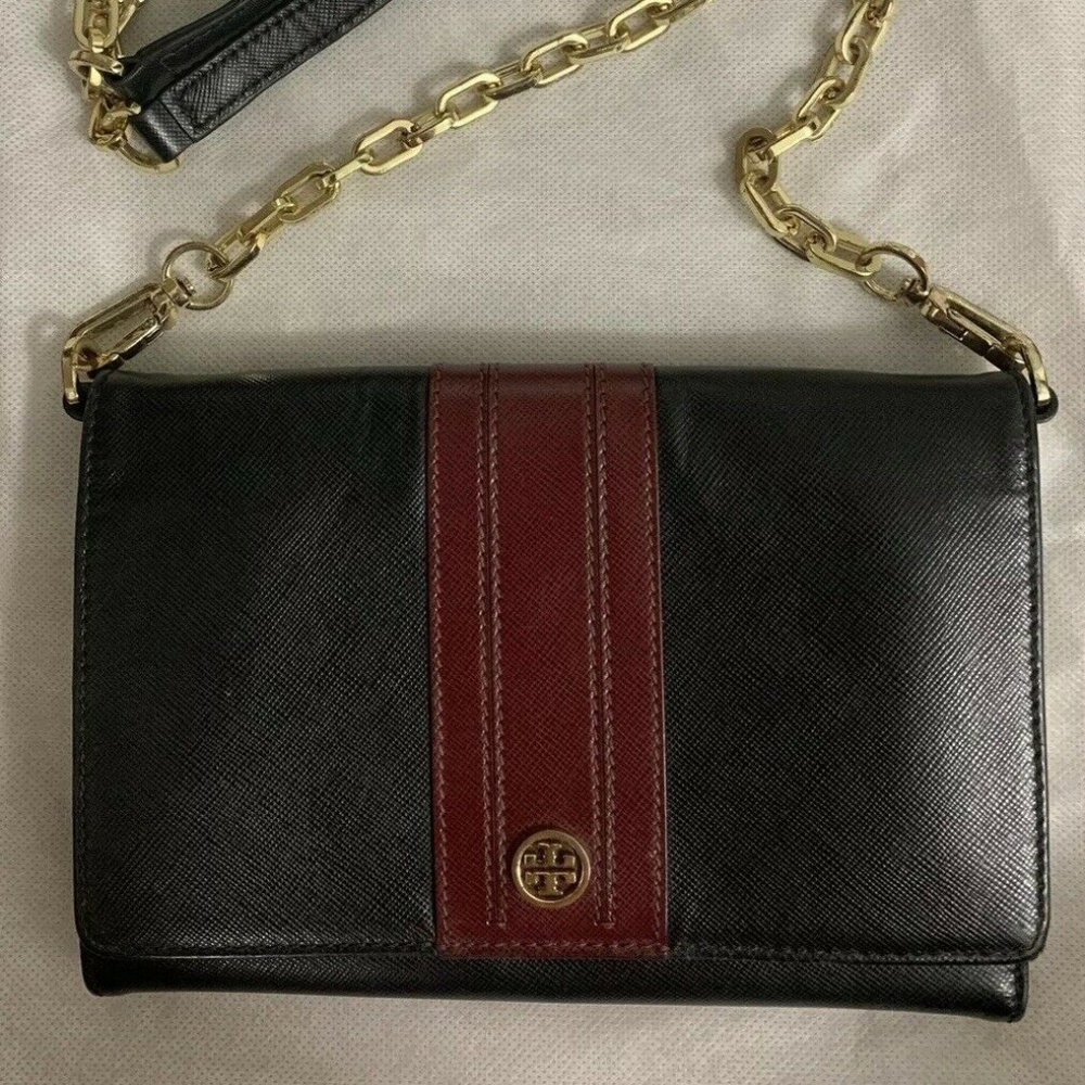 Tory Burch Emerson Saffiano Leather Chain Wallet